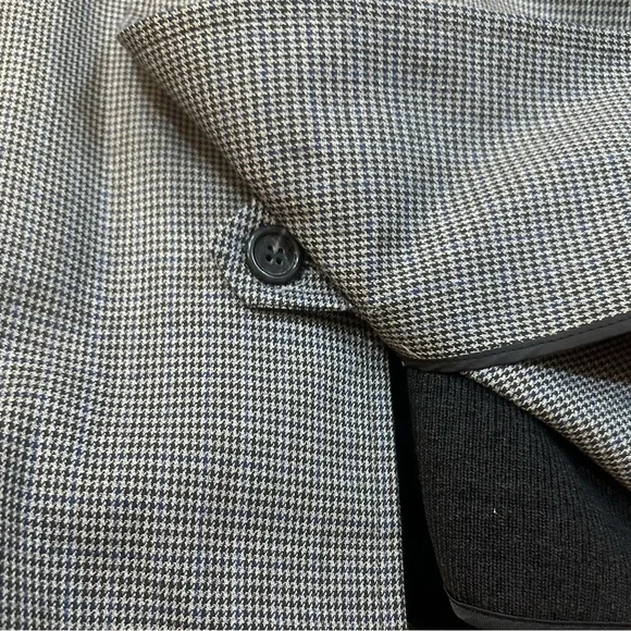 VTG London Fog Maincoat Houndstooth Trench Liner Knee Length USA Size 38R Medium - Picture 12 of 17